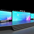 China Telecom Huawei Digital Government Service Platform Conference With Large Screens White Chairs Blue Decorations