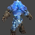 Blue Crystal Armored Stone Golem Mythical Creature Character Design 3d model