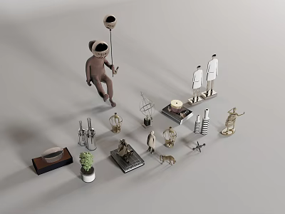 Modern ornaments combination creative ornaments furnishings character ornaments 3d model