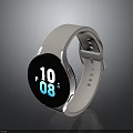 Smartwatch With White Strap And Black Dial Showing Time 1008 On Digital Screen 3d model