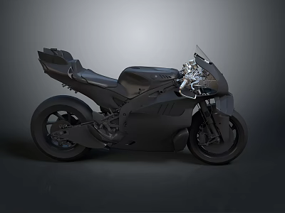 Modern Sleek Black Sport Motorcycle With Streamlined Body And Stylish Seat 3d model