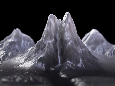 Dramatic Snowy Mountain Peaks Showcasing Icy Surfaces And Shadowy Terrain 3d model