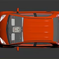 Red Small Car With Sleek Exterior Design And Compact Body Structure