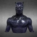 Game and Movie Character Black Panther Bust with Black Purple Patterned Suit and Muscular Design