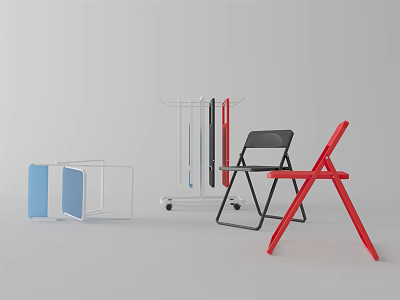 Stylish Modern Leisure Chairs With Foldable Design And Vibrant Color Options 3d model
