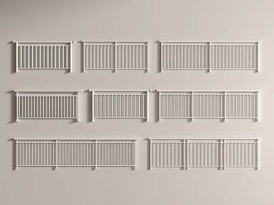 Modern Railing Wrought Iron Railing Balcony Guardrail Balcony Guardrail Fence 3d model