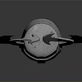 Futuristic Metallic Weapon Helmet With Winged Design Textured Surface And Central Emblem