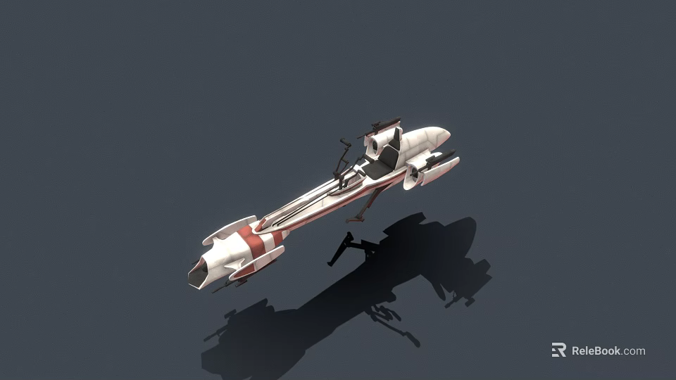 Futuristic Motorcycle With Sleek White And Red Aerodynamic Body 3d model 