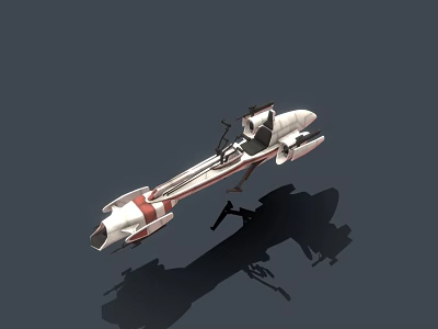 Futuristic Motorcycle With Sleek White And Red Aerodynamic Body 3d model
