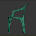 Green Plastic Lightweight Leisure Chair with Armrests Perforated Backrest and Seat for Casual Use