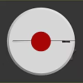 White Cylindrical Metal Coupling With Red Strips Holes And Central Bore
