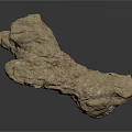 Natural Wood And Stone 3D Rendering With Rough Surface Irregular Shape Design