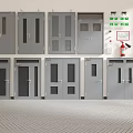 Various Gray Door Models Display With Glass Panels And Single Double Designs 3d model