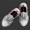White Lace Up Casual Sneakers With Red Lining And Modern Design For Everyday Wear
