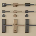 Modern Design Door Handles With Lever And Knob Styles Metal Construction Black Gold Brown Color Variations