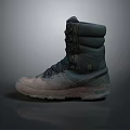 Durable Dark High Top Work Boots With Thick Soles And Worn Look For Outdoor Use