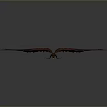 Mythical Fantasy Game Movie Character With Large Red Wings In Flying Pose