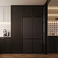Modern Kitchen Interior With White Upper Cabinets Black Lower Cabinets Range Hood And Stove