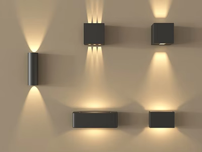 Modern Wall Sconces With Diverse Contemporary Designs And Warm Lighting Effects 3d model