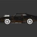 Rusty Silver Sports Car With Modified Engine On Black Background With Reflection