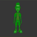3D Animated Character Wearing Red T-shirt Gray Shorts And White Red Shoes Against Gray Background