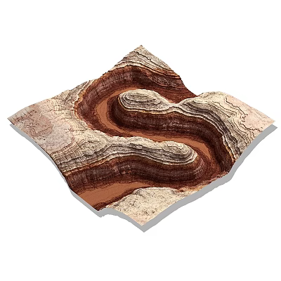 Modern gardening sketch the mountains landscape territory terrain 3d model