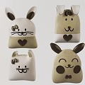 Cute Animal Shaped Pillows With Beige White Colors And Heart Designs