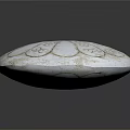 White Circular Decorative Sculpture Carving With Intricate Floral Patterns And Textures