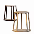 Modern log round stool 3d model