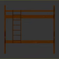 Classic Wooden Bunk Bed With Ladder And Upper Lower Mattress Frame