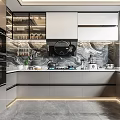 Modern Kitchen Interior Design With Island Marble Backsplash Cabinets And Built In Appliances