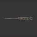 Vintage Pistol With Black Metal Body Wooden Grip And Silver Components On Reflective Surface