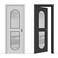 Modern Swing Doors With Glass Panels in White and Black Design 3d model