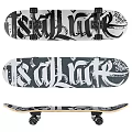 Stylish Skateboard Sports Equipment With Black White Graphic Design And Artistic Lettering