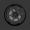 High Performance Automotive Tire With Black Alloy Rim And Five Spoke Design