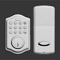 Stainless Steel Door Handle Set With Electronic Keypad Lock And Modern Lever Design