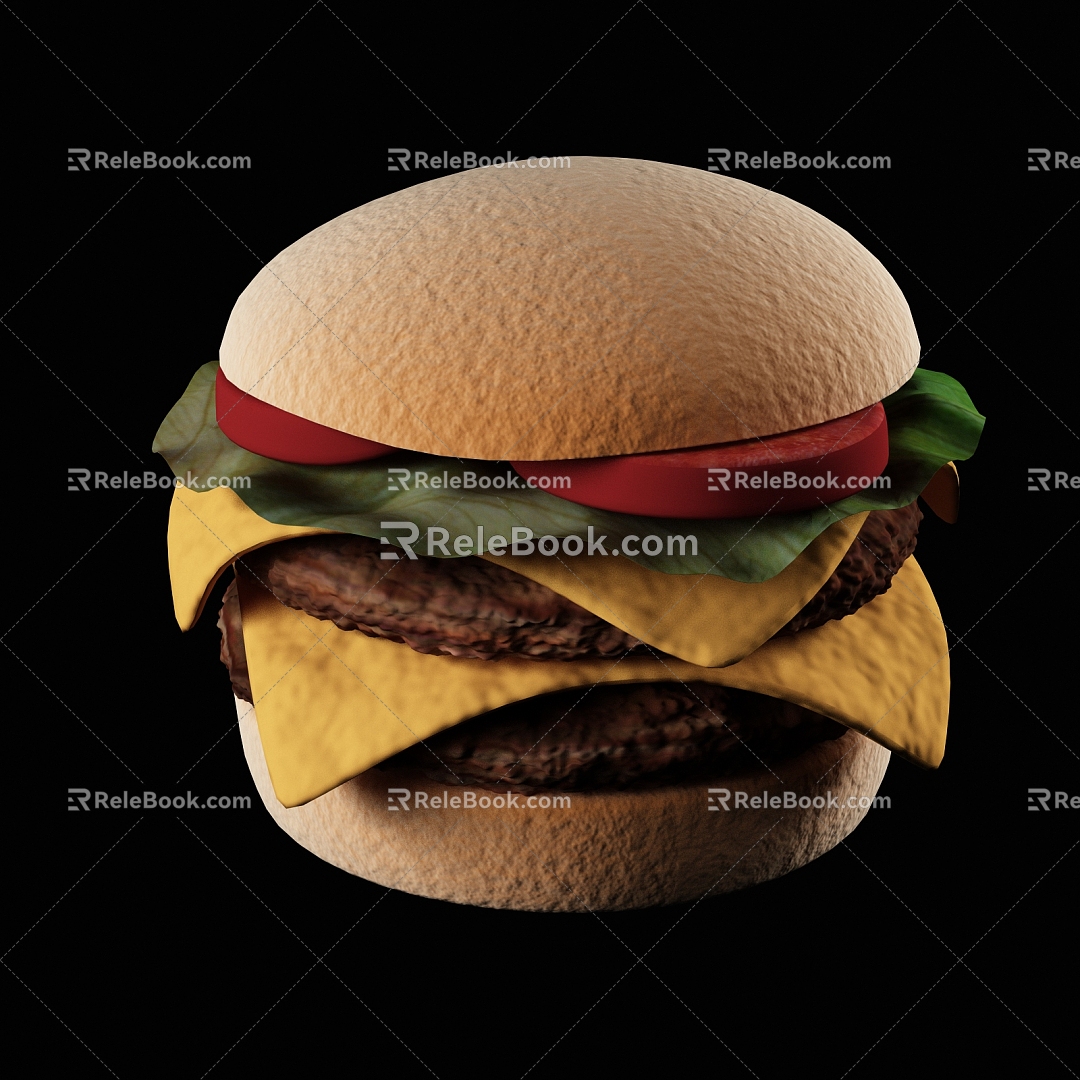 Food Burger Cheese 3d model