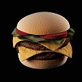 Food Burger Cheese 3d model