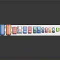 Colorful Toy Cars Collection With Various Vehicle Types Arranged On White Platform