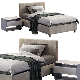 Modern Single Bed 3d model