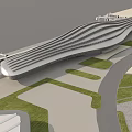 Modern Streamlined Terminal Building Design With Green Landscaping And Roadway Surroundings