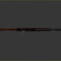 Sniper Rifle With Red Wooden Stock Black Barrel And Scope