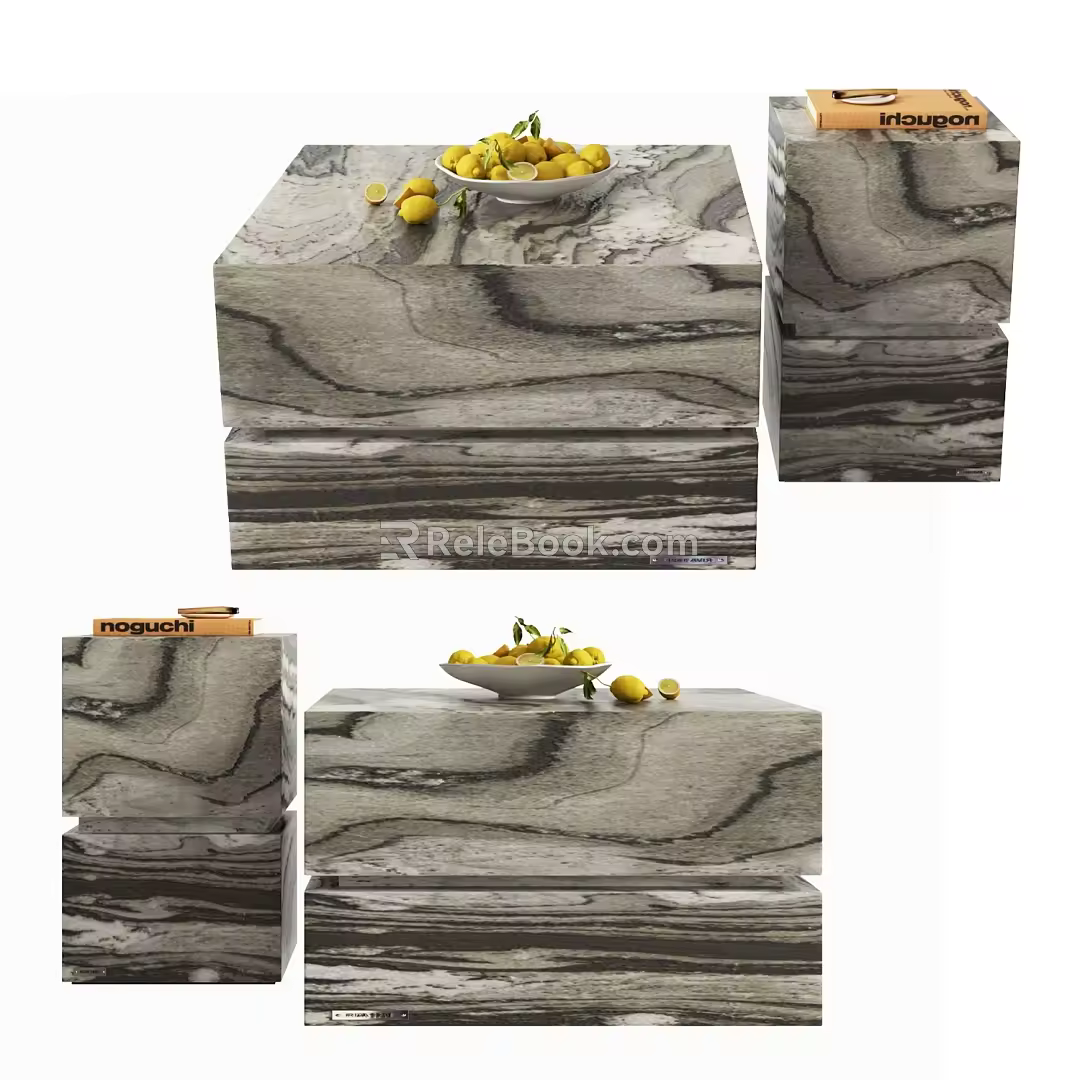 Coffee Table Marble Coffee Table Stone Coffee Table Coffee Table Side Table Desktop Ornaments 3d model