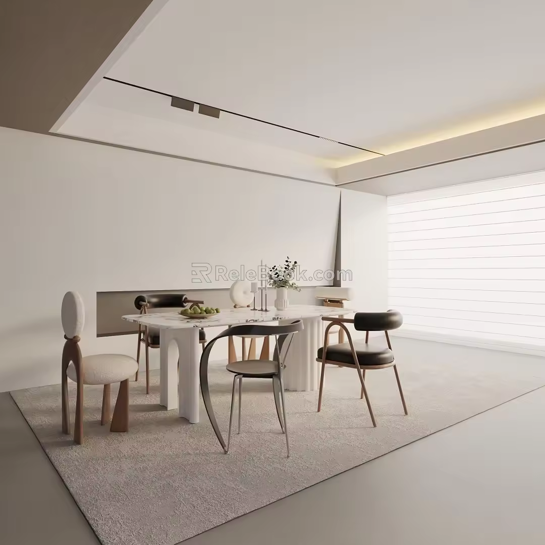 Modern dining table 3d model