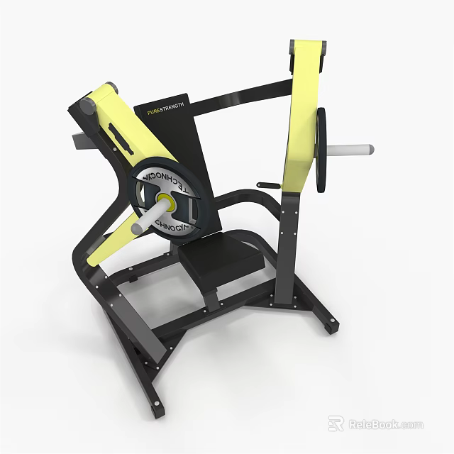 Heavy Duty Yellow And Black Leg Press Fitness Equipment For Gym Workouts 3d model 