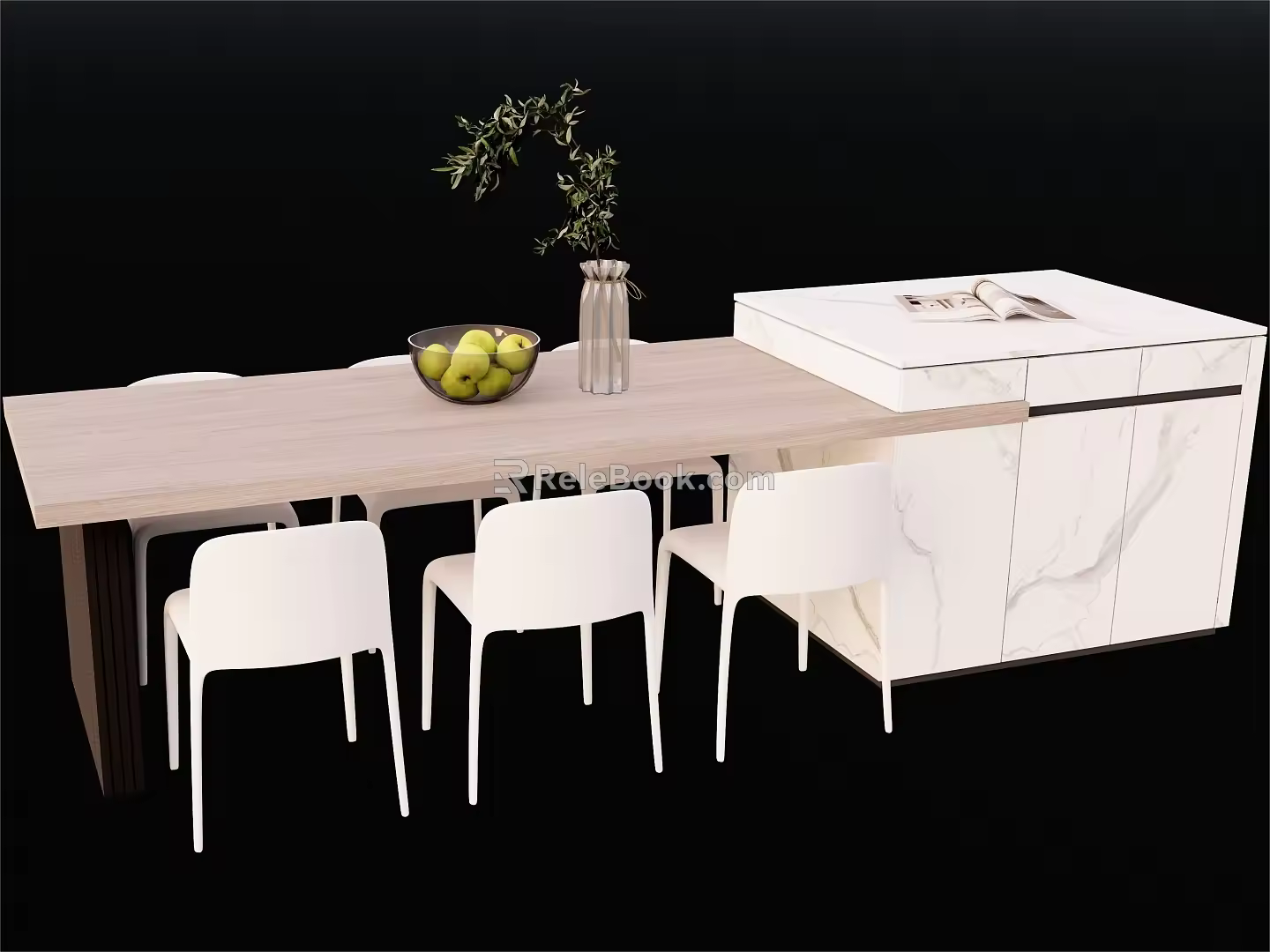 Nakajima counter bar counter operating table dining table and chairs 3d model