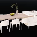 Nakajima counter bar counter operating table dining table and chairs 3d model