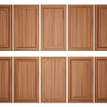 Wooden Wardrobe Doors with Various Panel Designs and Natural Grain Patterns 3d model