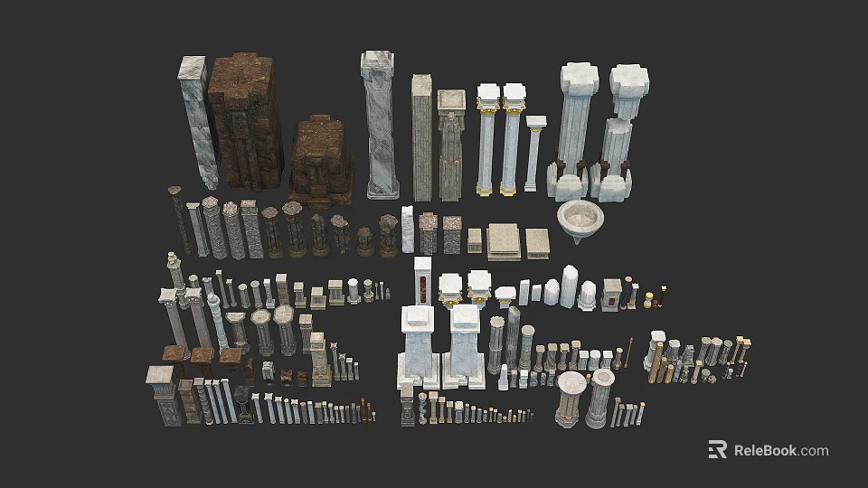 Various Architectural Column Models With Different Styles Sizes And Designs For Design Projects 3d model 