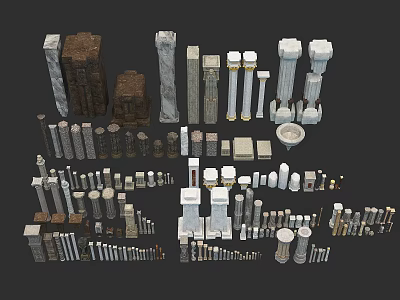 Various Architectural Column Models With Different Styles Sizes And Designs For Design Projects 3d model